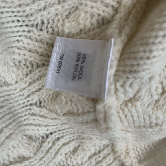 J. Jill Ivory Sweater Pullover Size M/L Cable Knit - Picture 5 of 6